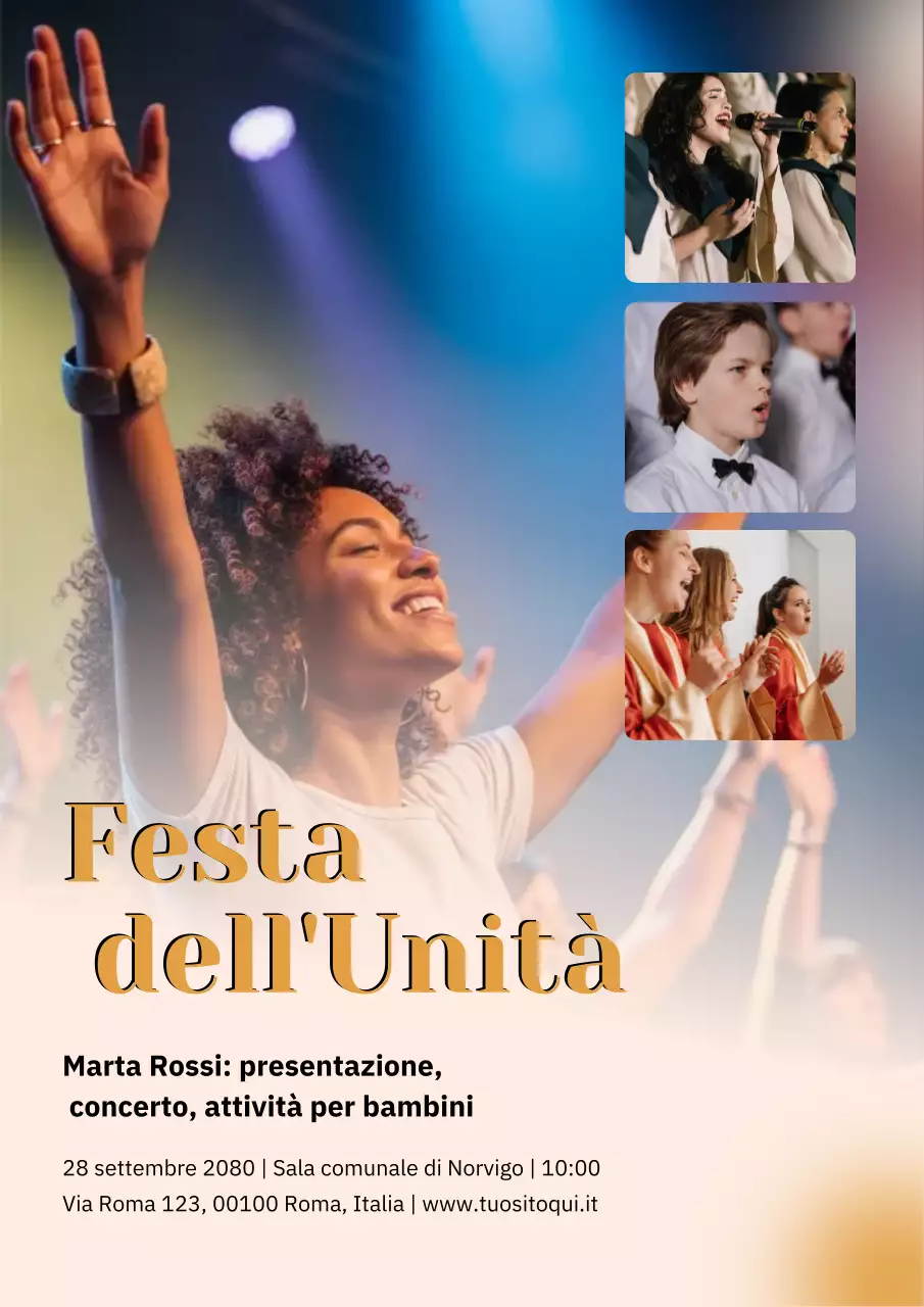 Manifesto colorato per l'annuncio del festival moderno