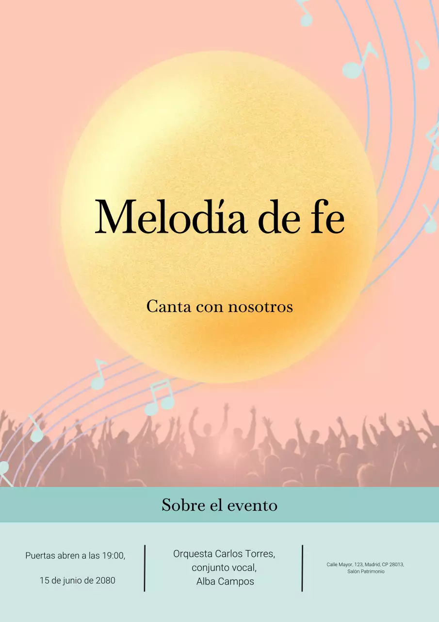 Cartel del evento de adoración moderna