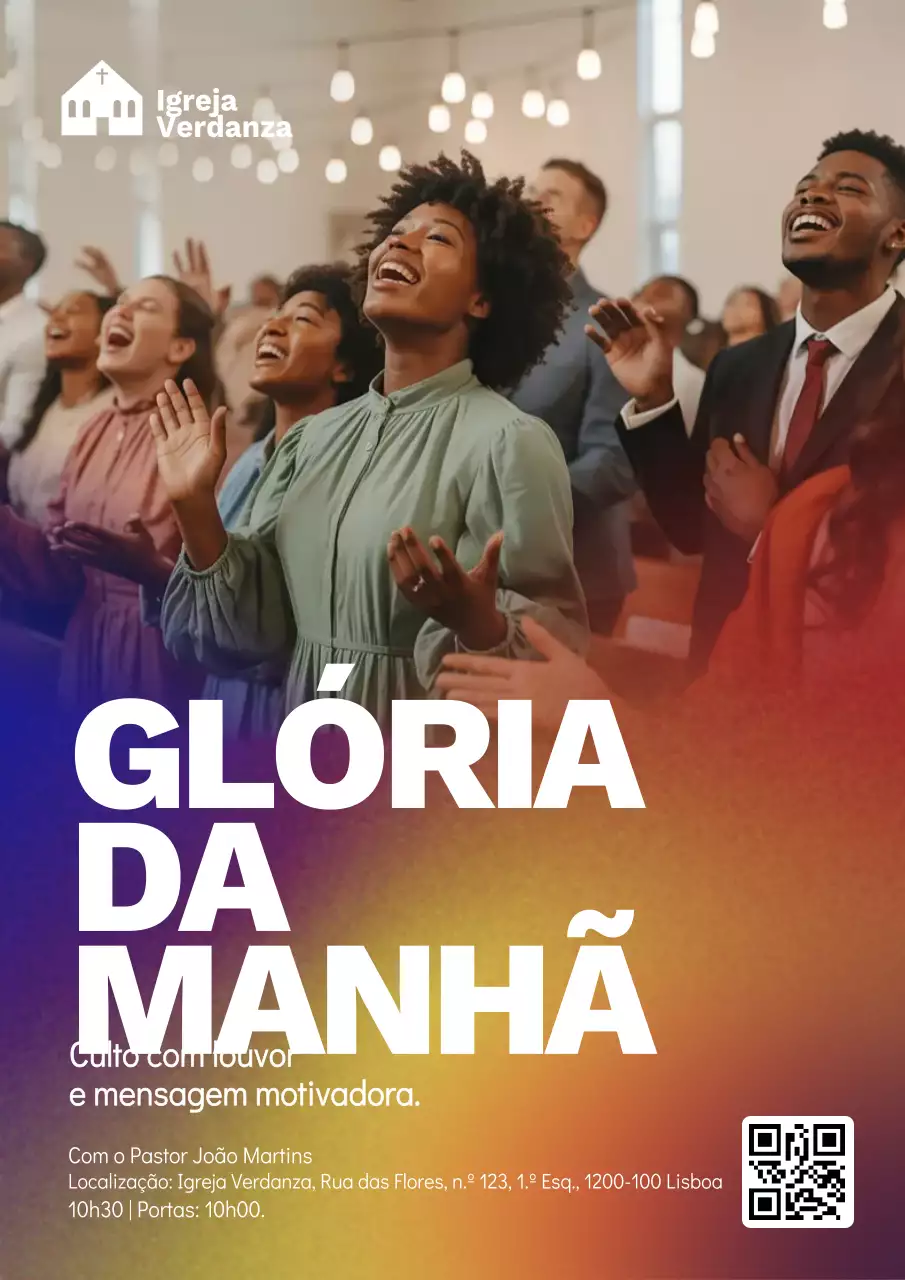 Cartaz colorido para eventos da igreja moderna
