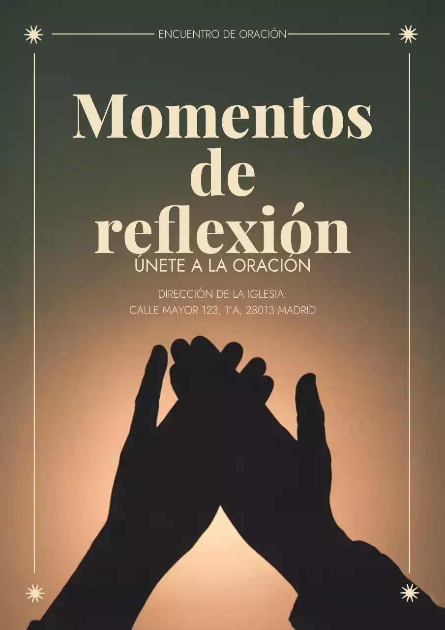 Póster clásico de invitación a la oración
