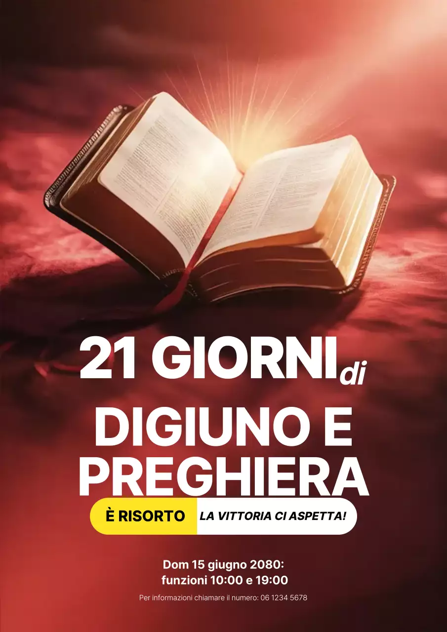Manifesto rosso per l'annuncio della preghiera spirituale
