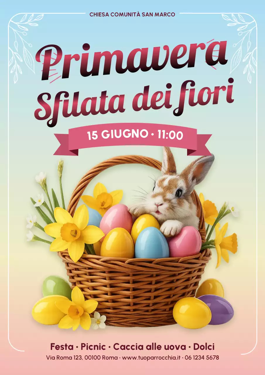 Manifesto colorato per un evento primaverile rustico