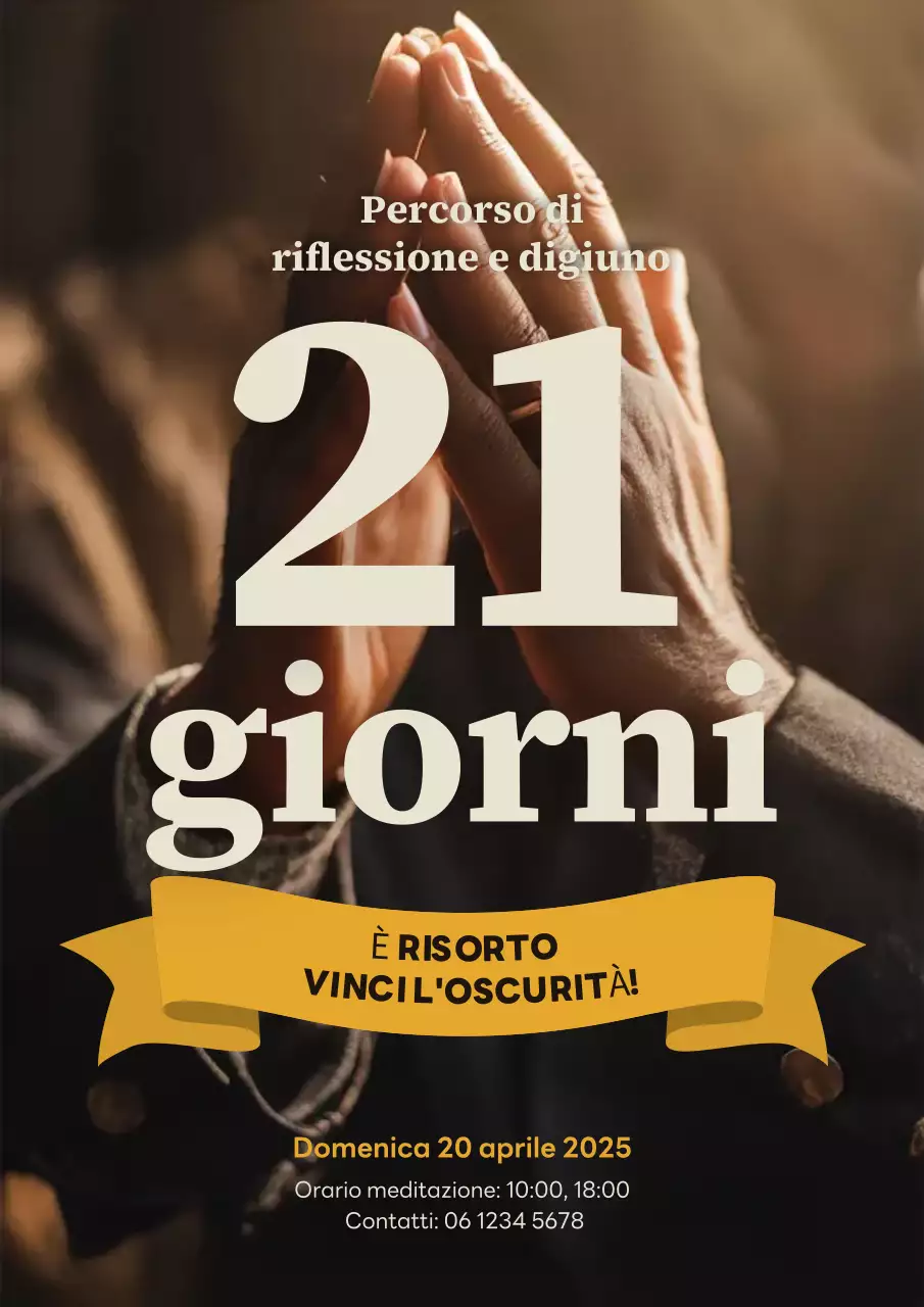 Manifesto di annuncio della meditazione moderna arancione