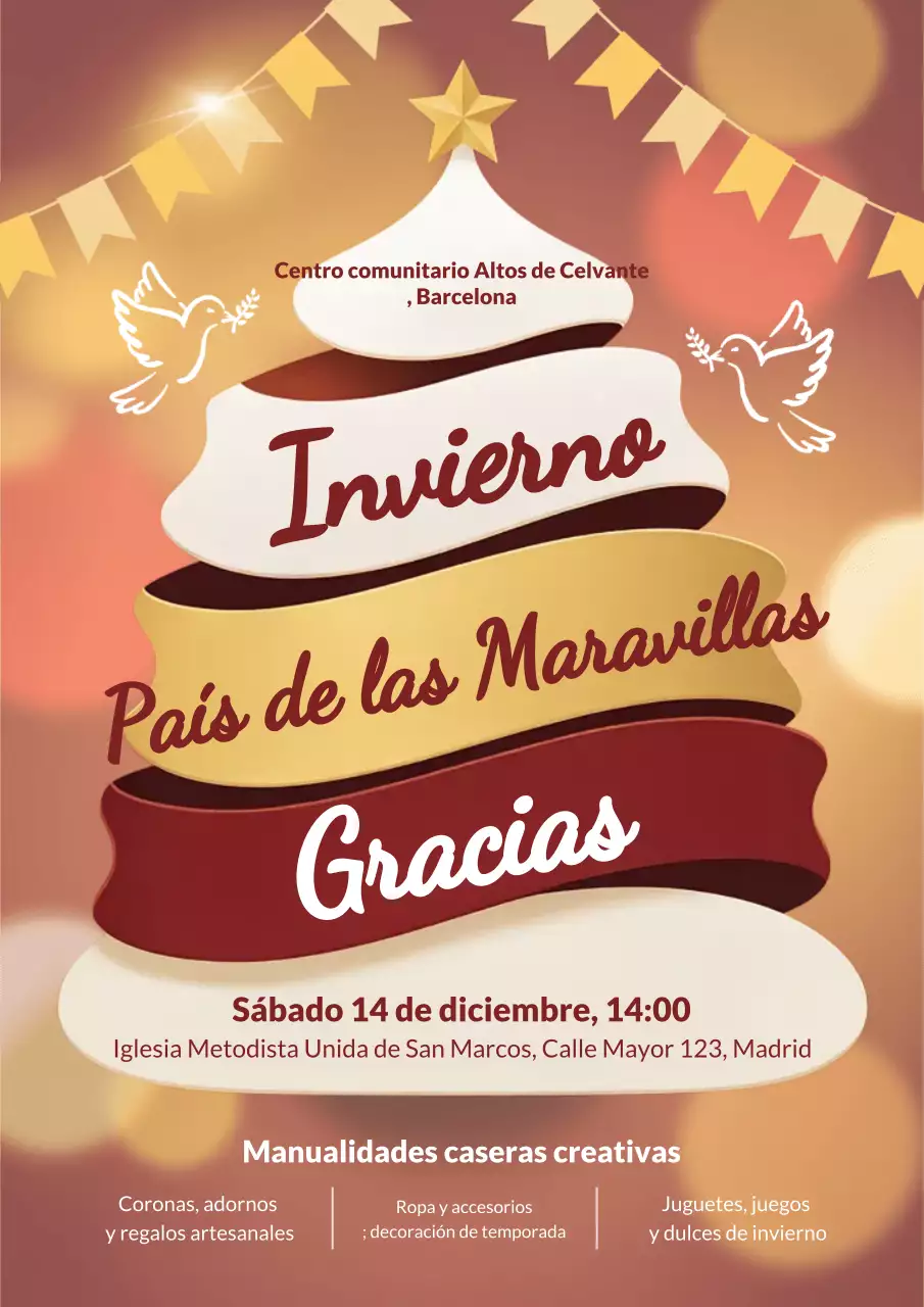 Cartel de anuncio de evento festivo de Brown