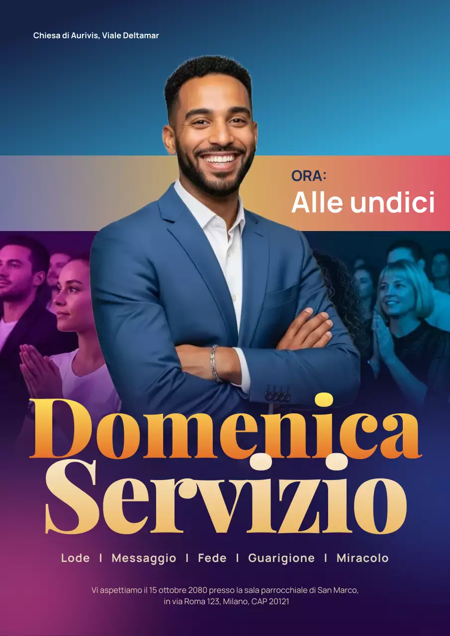 Manifesto dell'annuncio della chiesa moderna viola