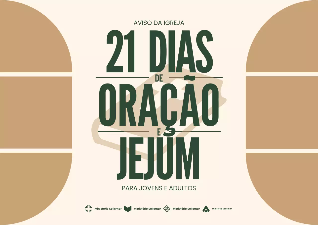 Cartaz de anúncio minimalista bege para igreja