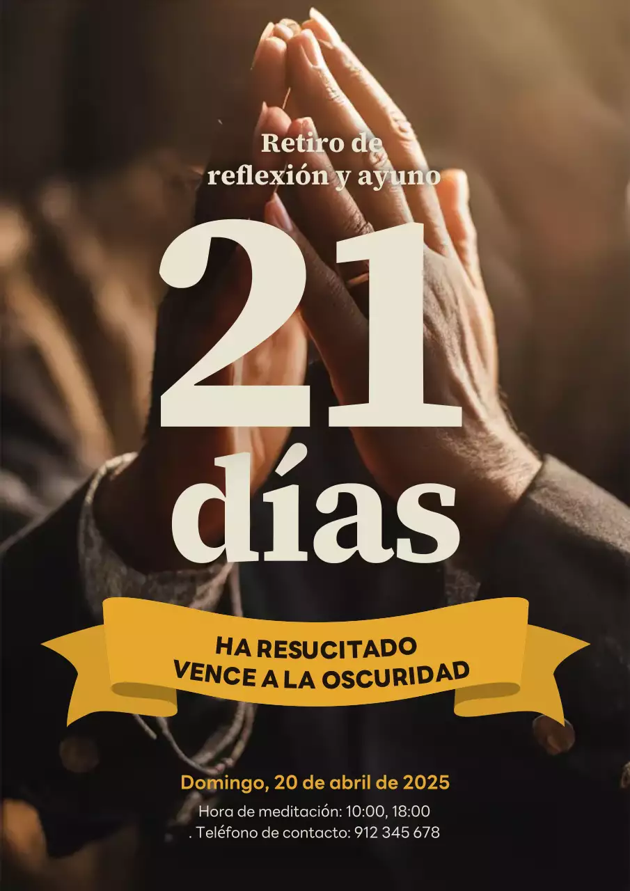 Póster de meditación moderna naranja