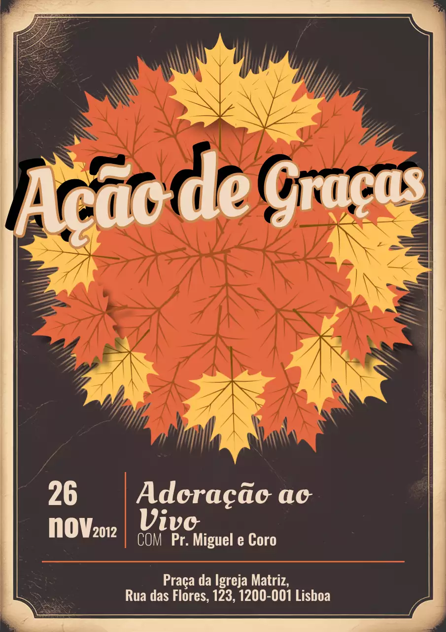 Cartaz de Anúncio de Ação de Graças de Outono