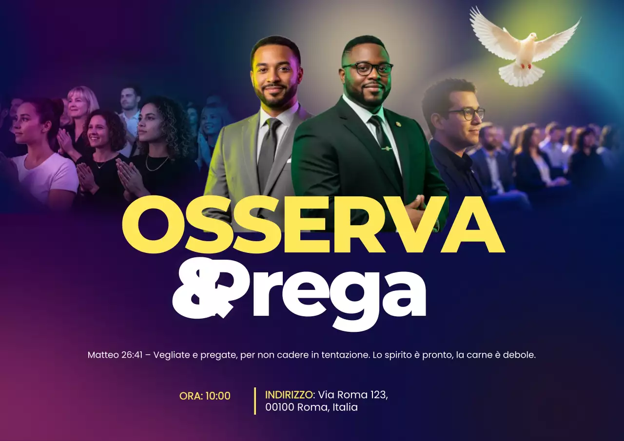 Manifesto dell'evento di preghiera moderna viola