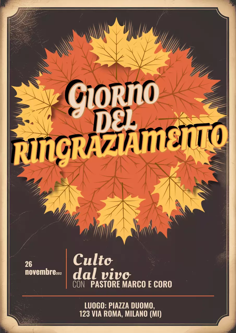 Manifesto dell'annuncio del Ringraziamento autunnale