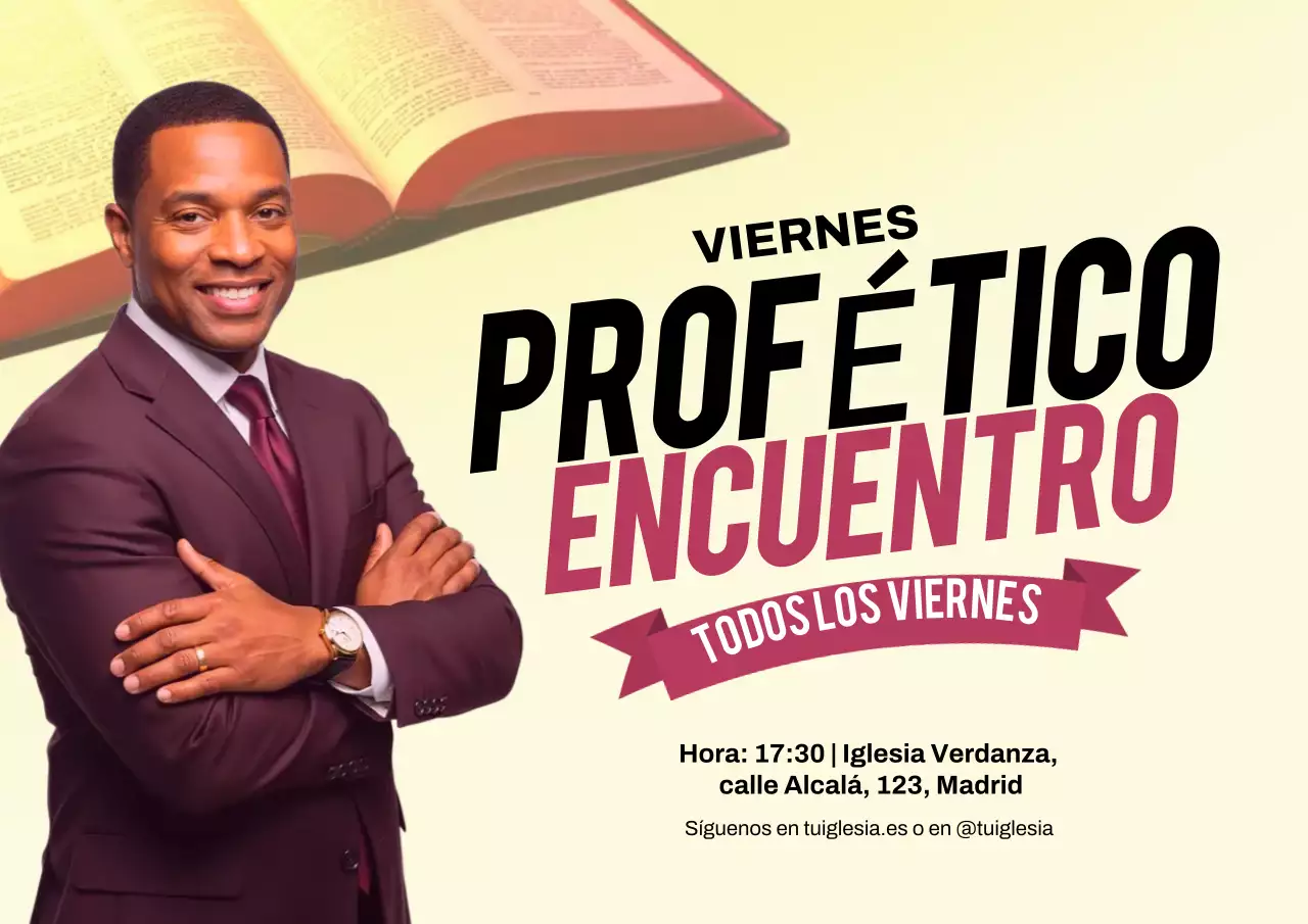 Póster promocional de iglesia moderna en beige