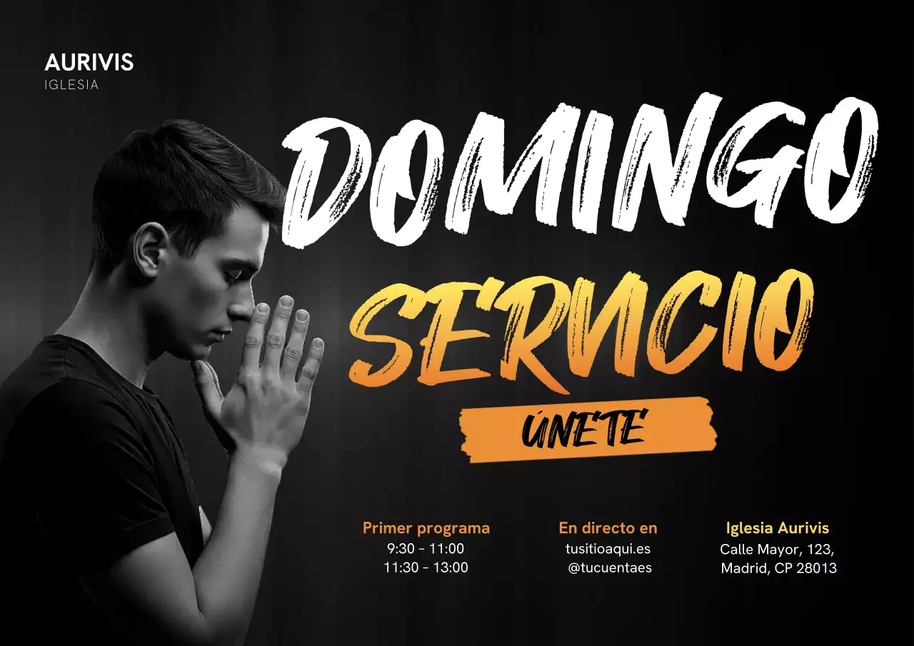 Cartel de anuncio de la Iglesia Moderna Negra