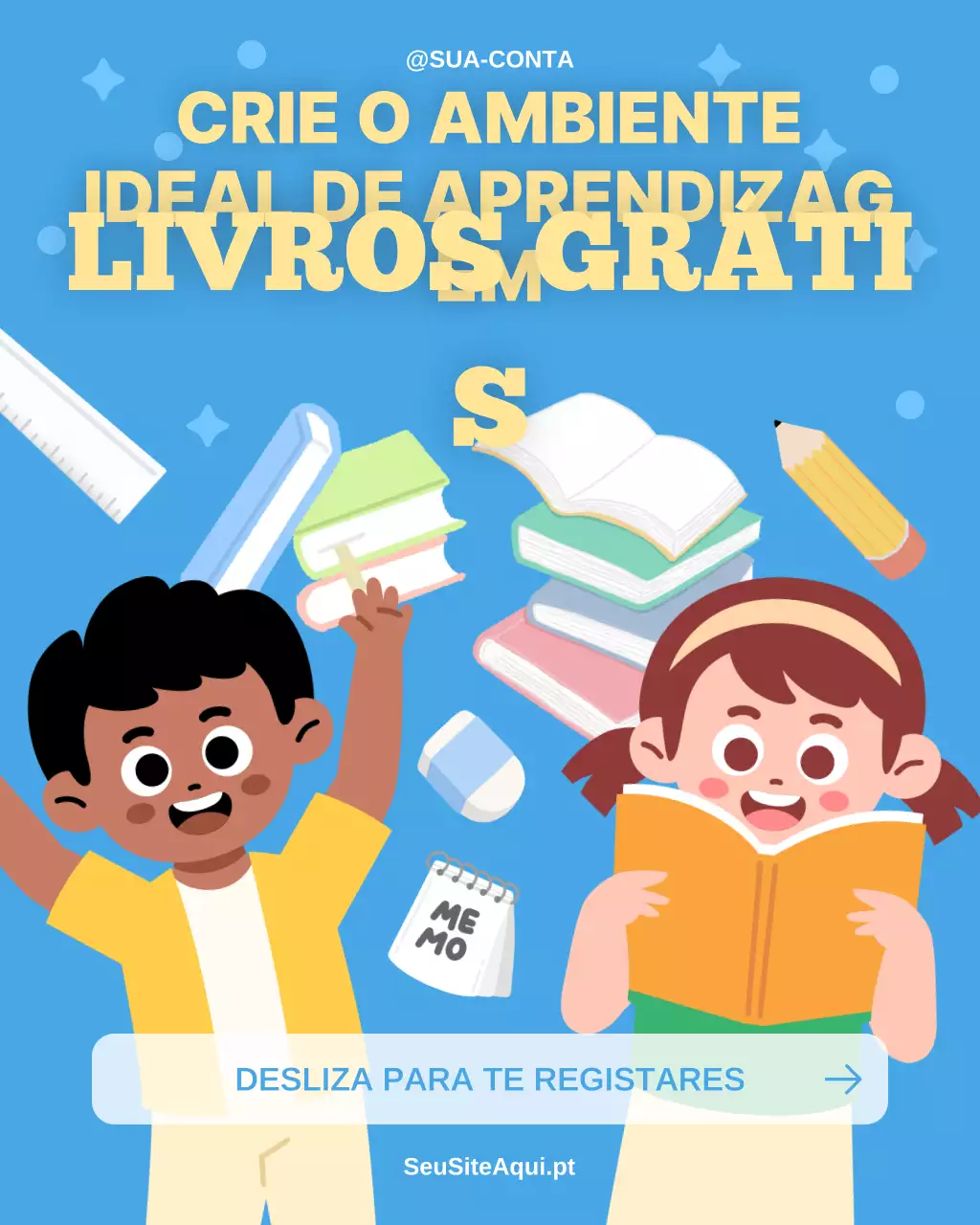 Postagem no Instagram sobre sorteio de livros grátis para o retorno às aulas
