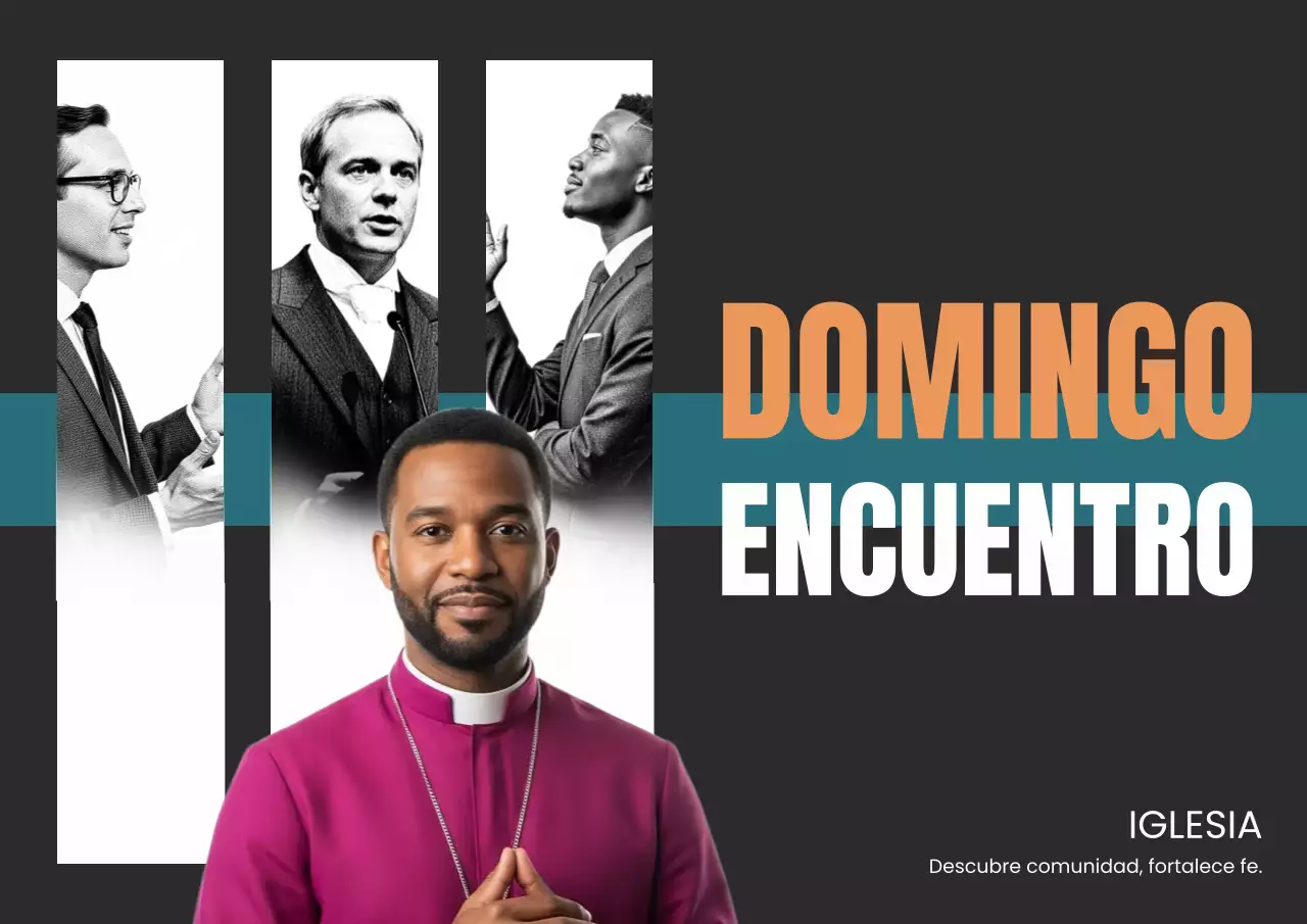 Cartel de promoción de la iglesia moderna negra