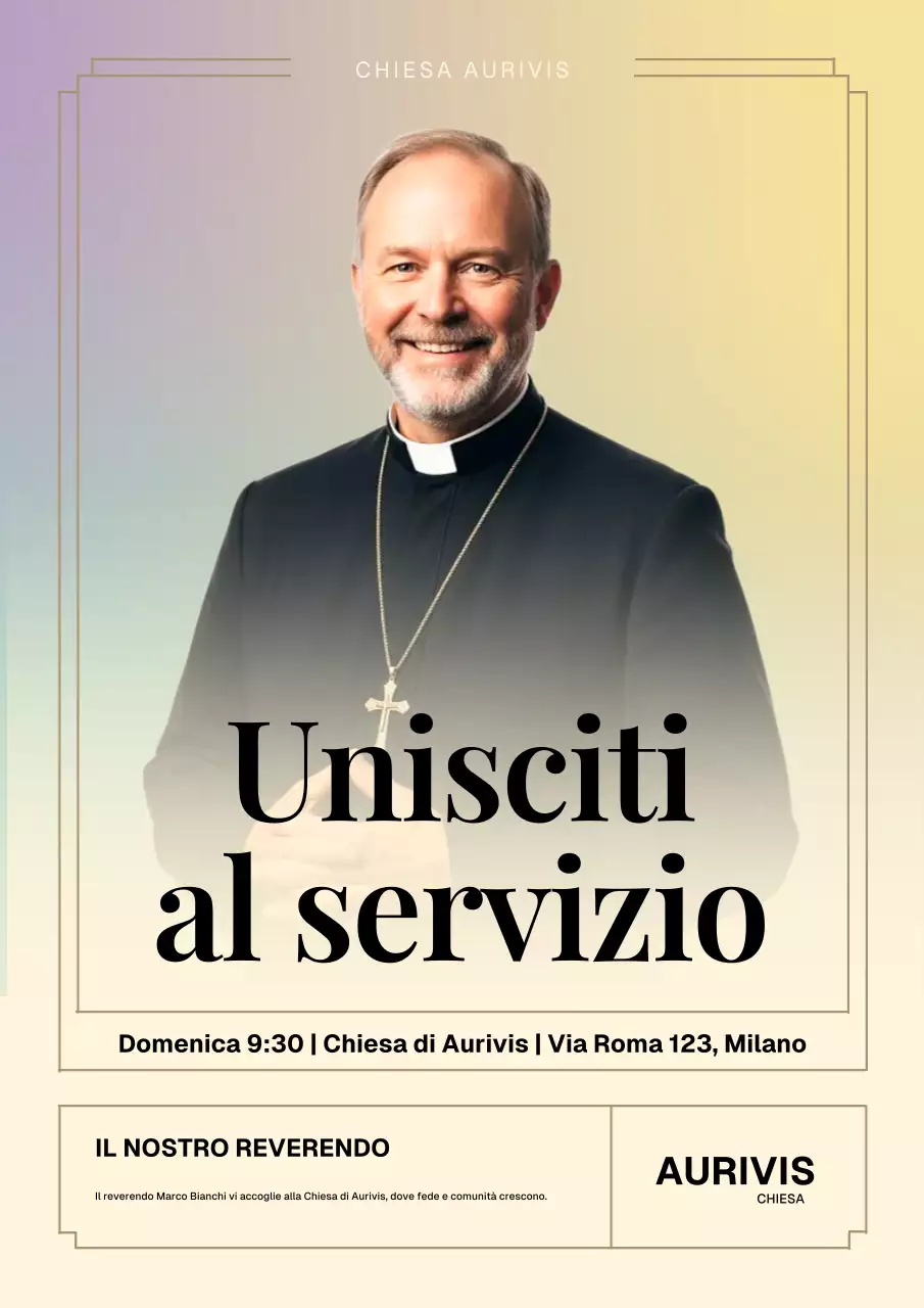 Poster di invito classico beige per la chiesa