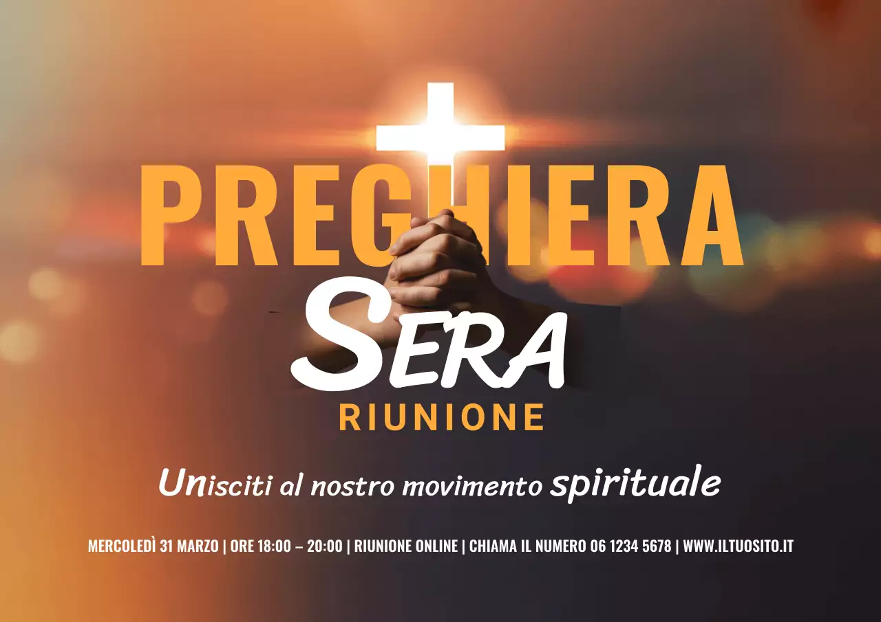 Manifesto di invito alla preghiera moderna arancione