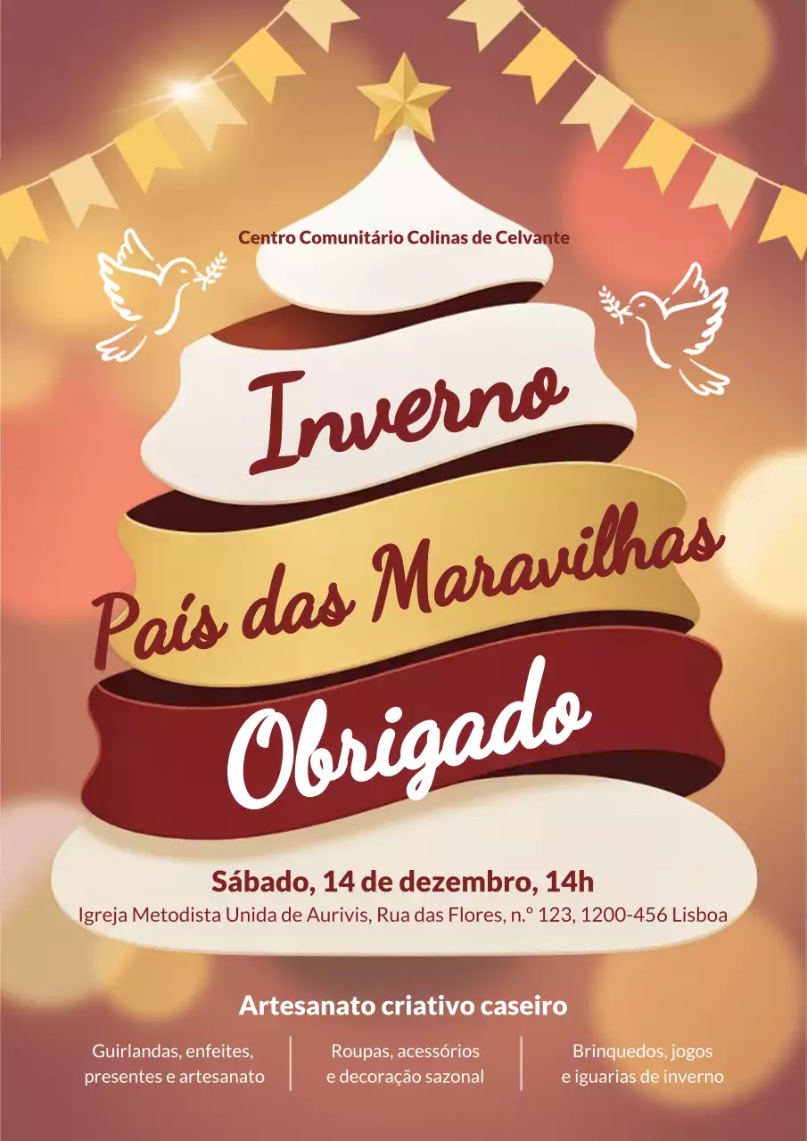 Cartaz de anúncio de evento festivo marrom