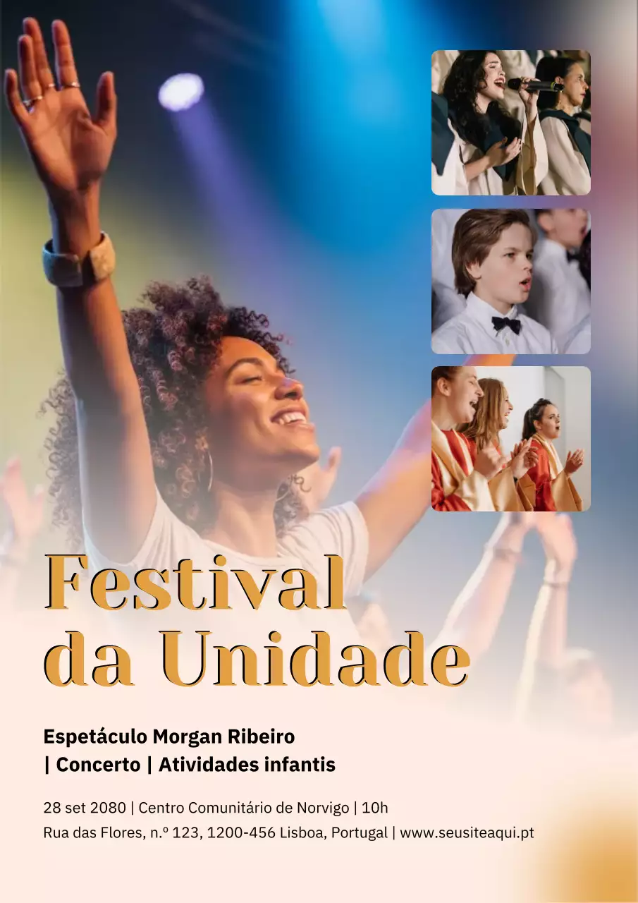 Cartaz de anúncio do Festival Moderno Colorido