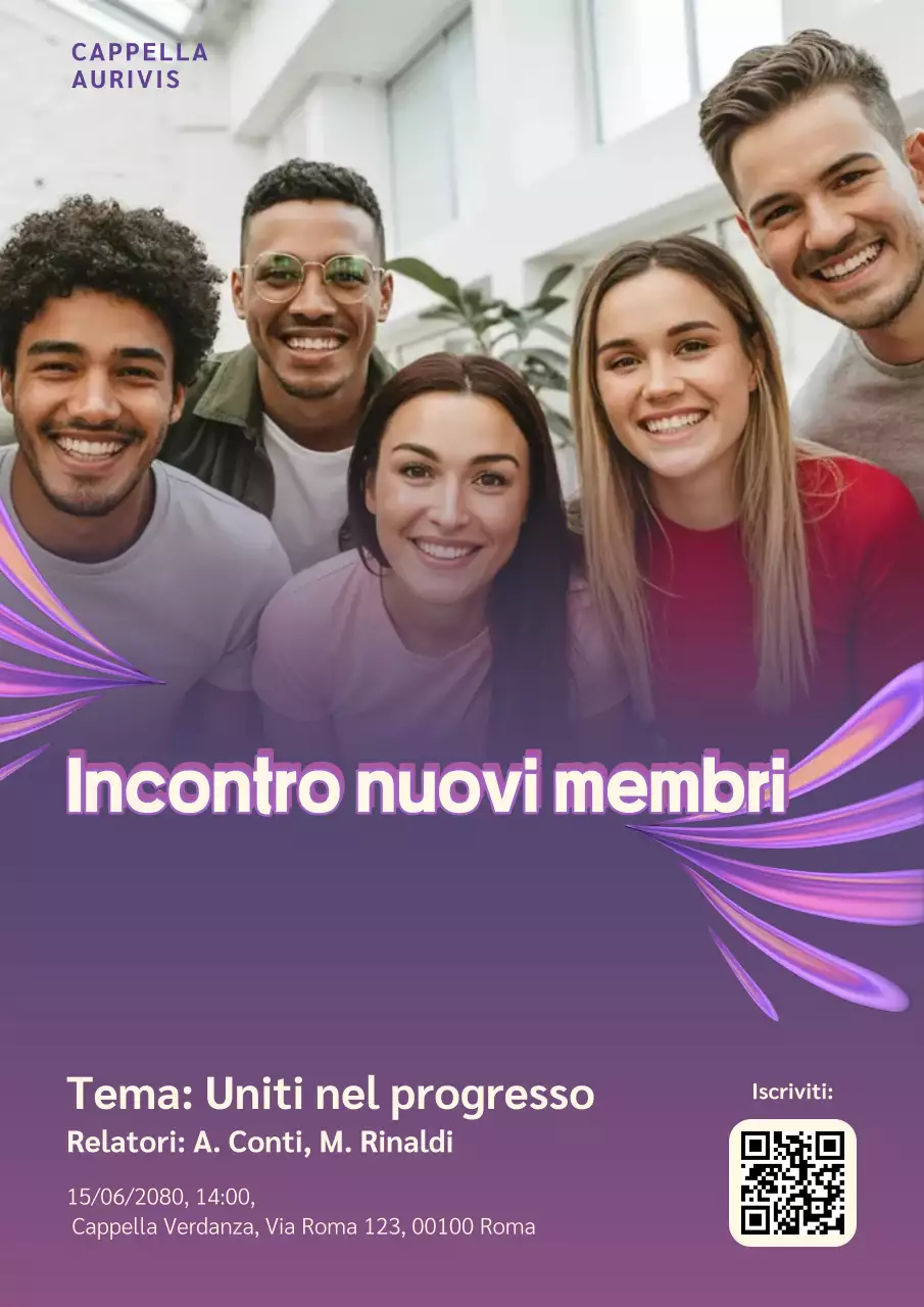 Manifesto di invito alla comunità moderna viola