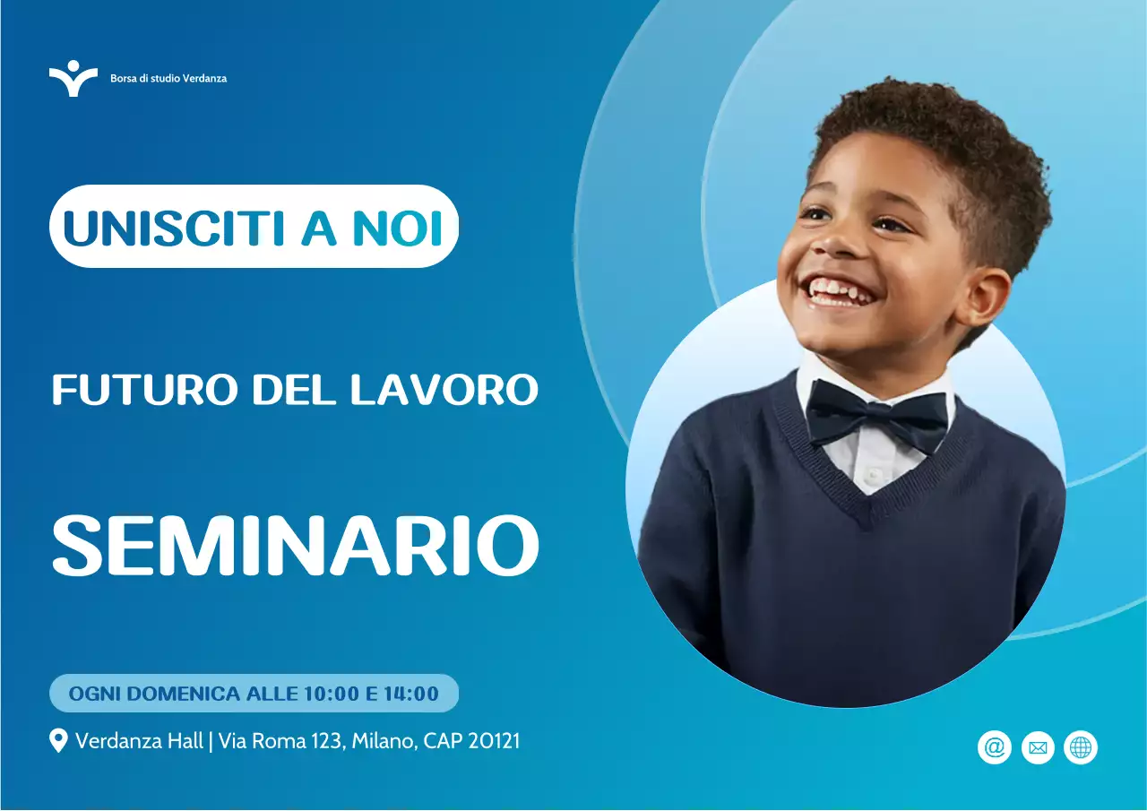 Manifesto di invito al seminario di lavoro moderno blu