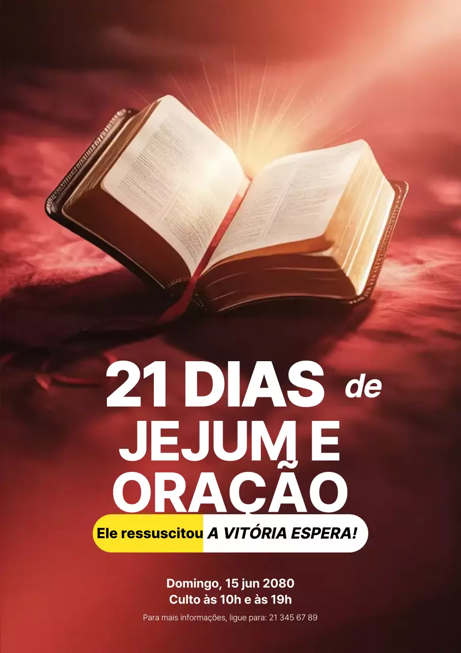 Cartaz de anúncio de oração espiritual vermelha