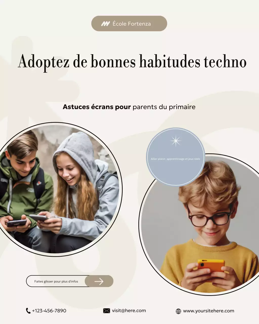 Publication Instagram du Guide parental moderne beige et bleu