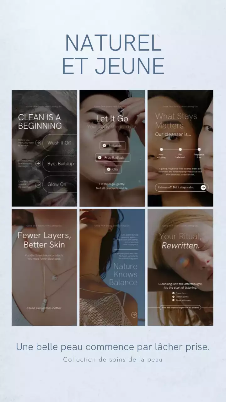 Publication Instagram pour la promotion des soins de la peau Blue Modern