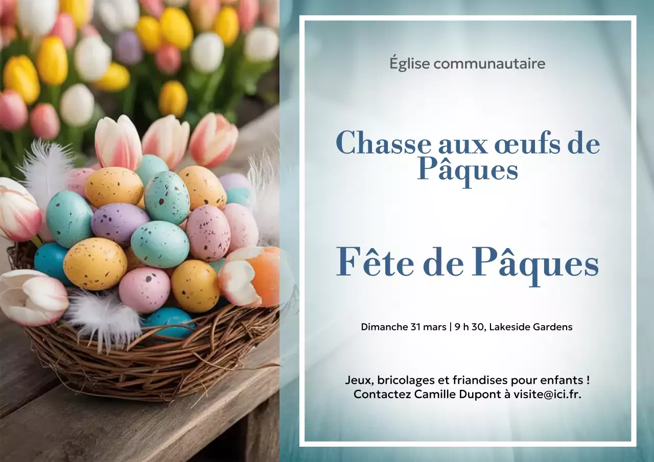 Affiche colorée de l'événement traditionnel de Pâques