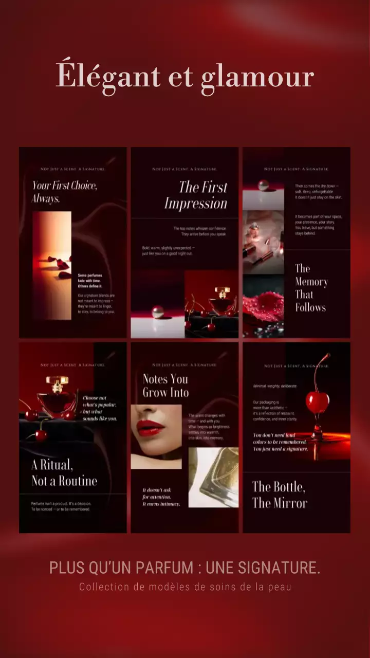 Publication Instagram sur la promotion des soins de la peau Red Elegant