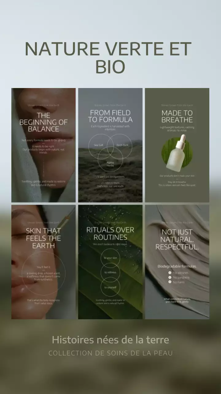 Publication Instagram sur la promotion des soins de la peau bio et écologiques