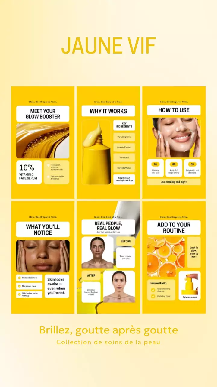 Publication Instagram de promotion des soins de la peau Yellow Modern