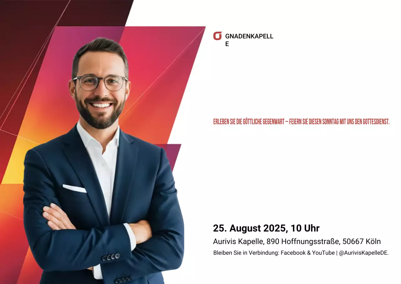 Rotes modernes Gottesdienst-Einladungsplakat