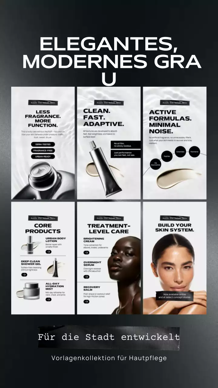 Instagram-Story-Beitrag zur Grey Modern Skincare-Werbung