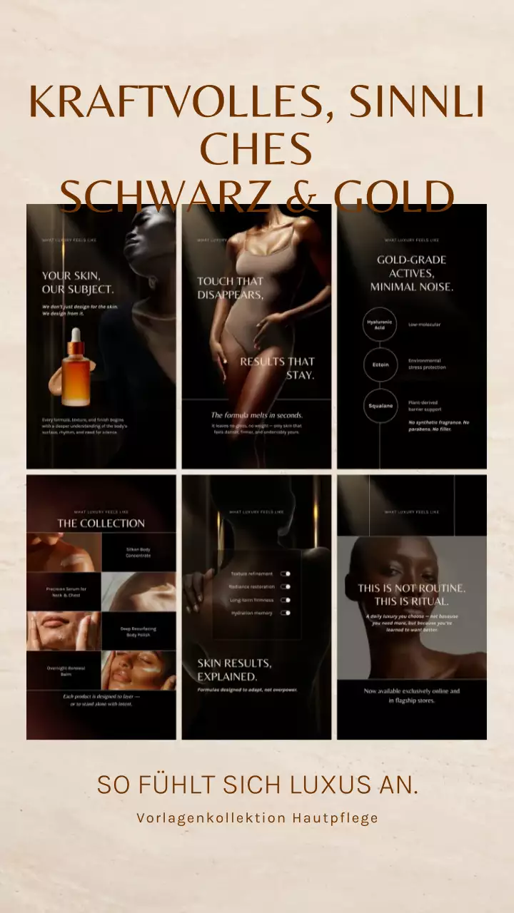 Instagram-Story-Post zur Promotion von Black Luxury Skincare