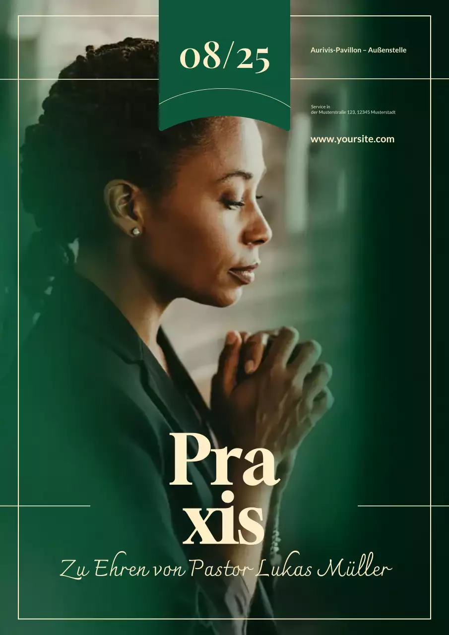 Grüne elegante Ordinationsankündigung Poster