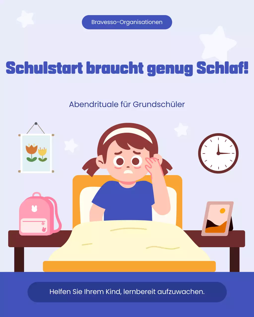 Blaue Illustrative Kinder Schlafen Elterliche Anleitung Instagram Karussell Post