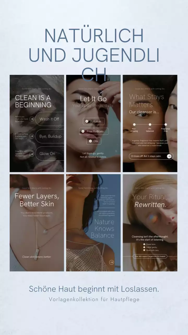 Instagram-Story-Beitrag zur Blue Modern Skincare-Werbung