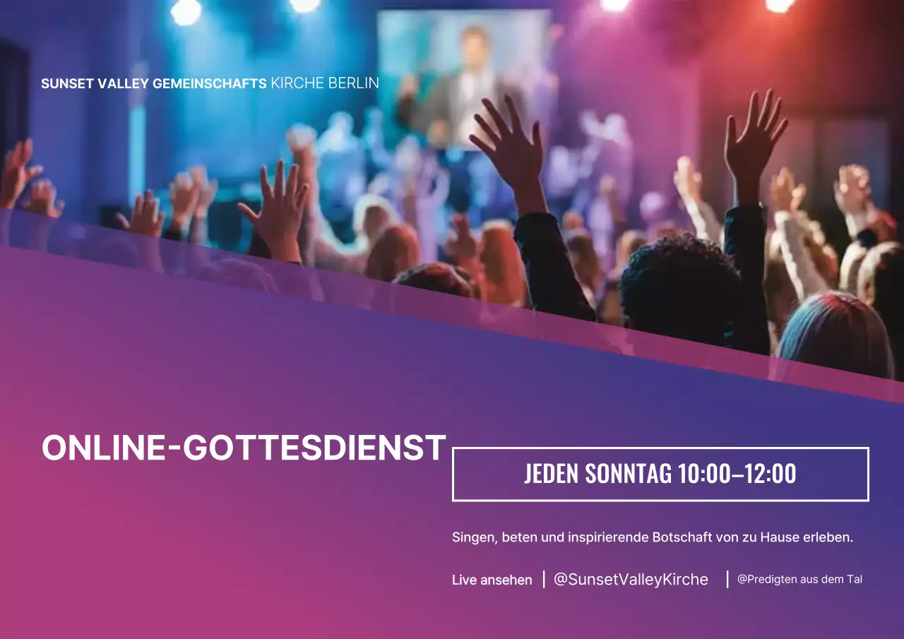 Lila modernes Anbetungsankündigungsplakat