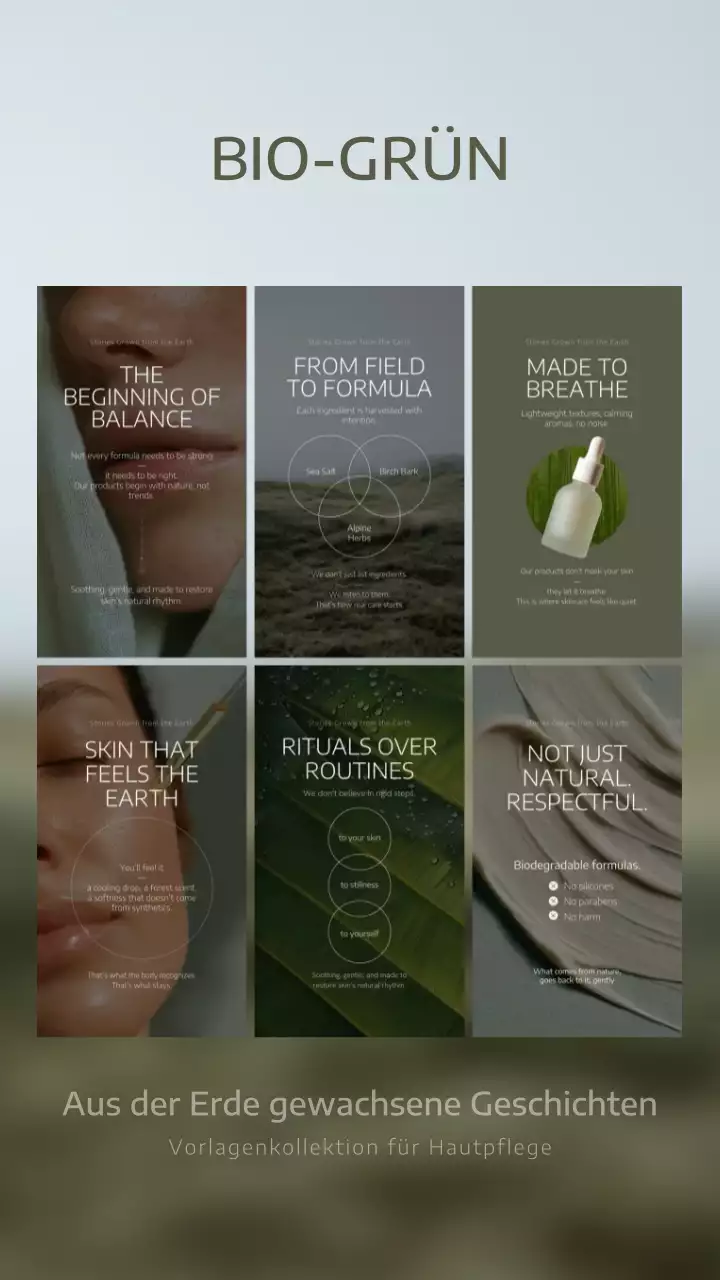 Instagram-Story-Post zur Promotion für grüne Bio-Hautpflege