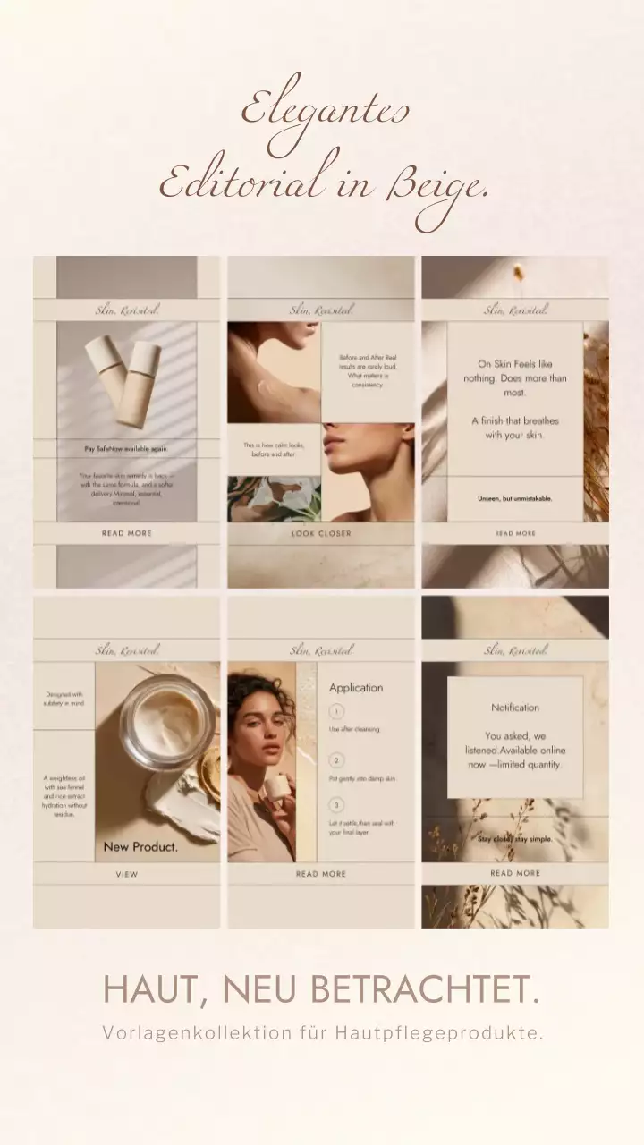 Instagram-Story-Post zur Promotion von Beige Elegant Skincare