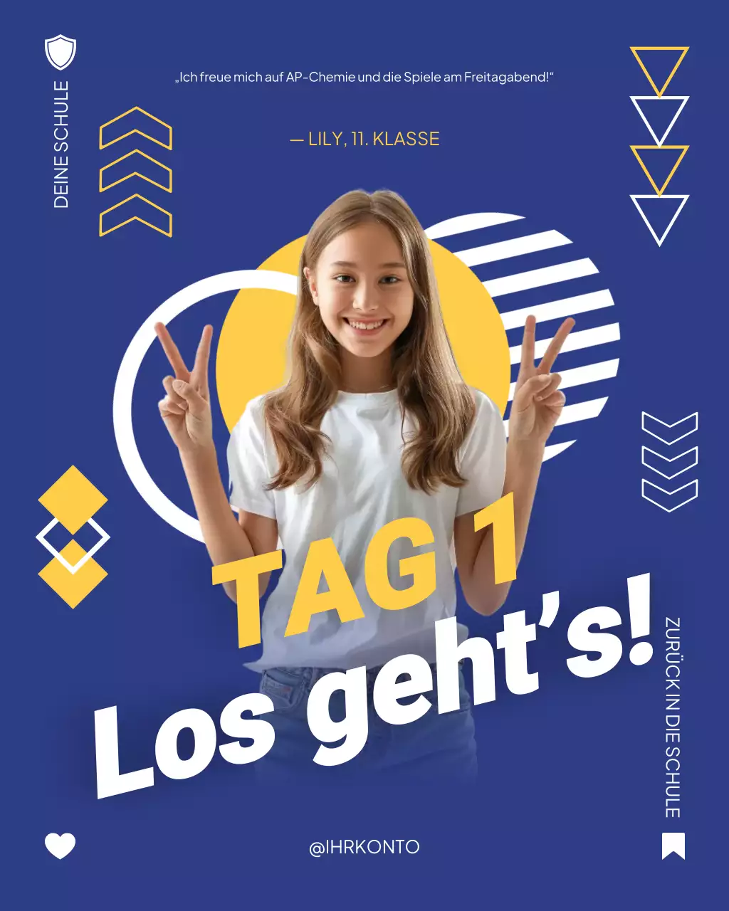 Instagram-Post „Zurück zur Schule“ für Highschool-Schüler