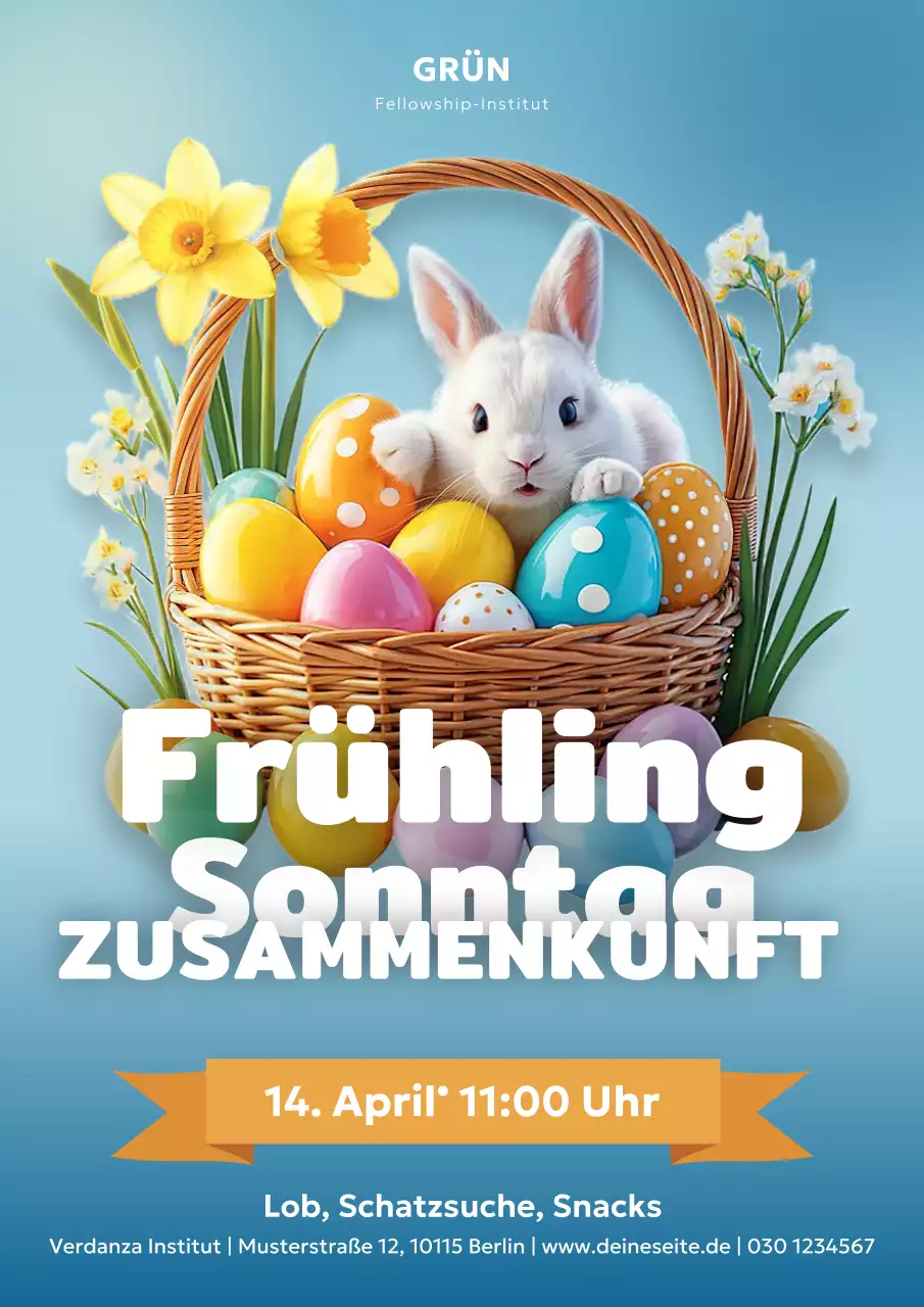 Gelbes festliches Frühlingsereignis-Ankündigungsplakat