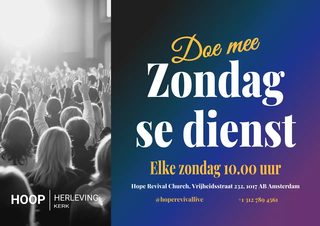 Blauwe moderne aanbiddingsuitnodigingsposter