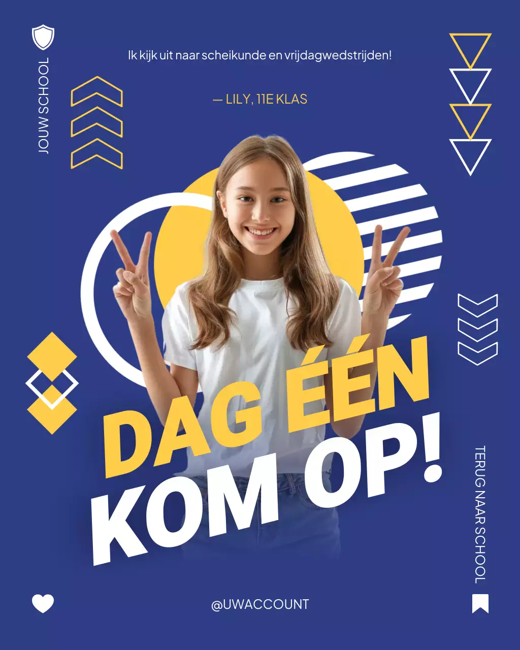 Instagram-bericht over de terugkeer naar school voor middelbare scholieren