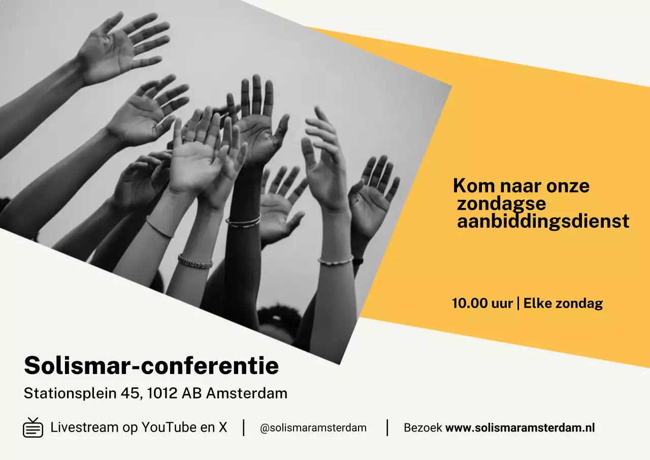 Gele moderne uitnodigingsposter voor aanbidding