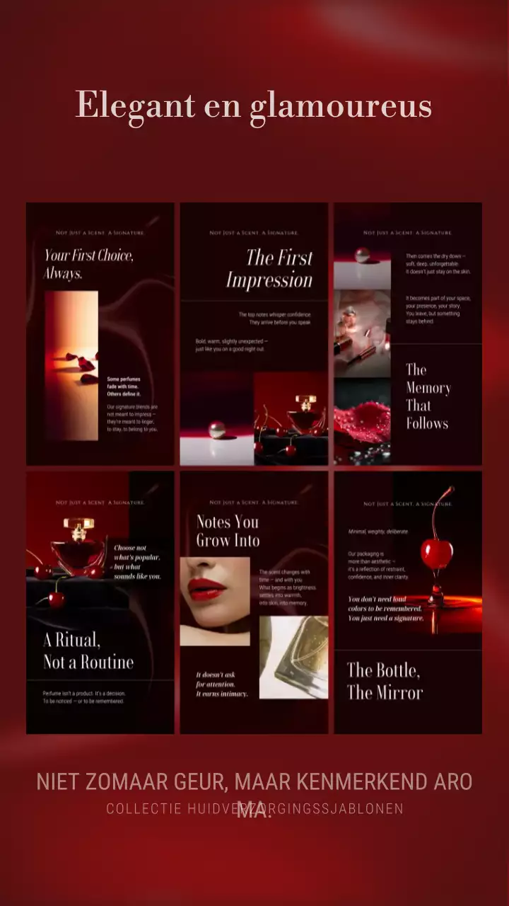 Instagram-verhaalpost voor Red Elegant Skincare-promotie