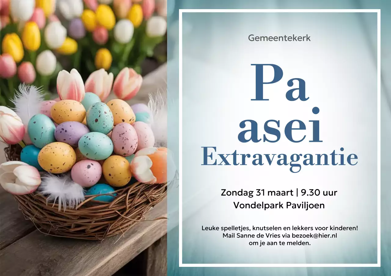 Kleurrijke traditionele paasevenementposter