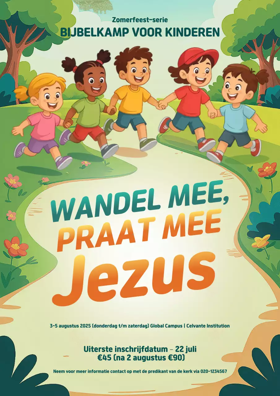 Aankondigingsposter voor het Groene Speelse Kinderkamp