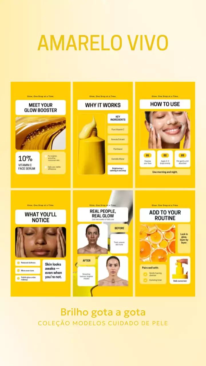 Postagem promocional de cuidados com a pele modernos em amarelo no Instagram