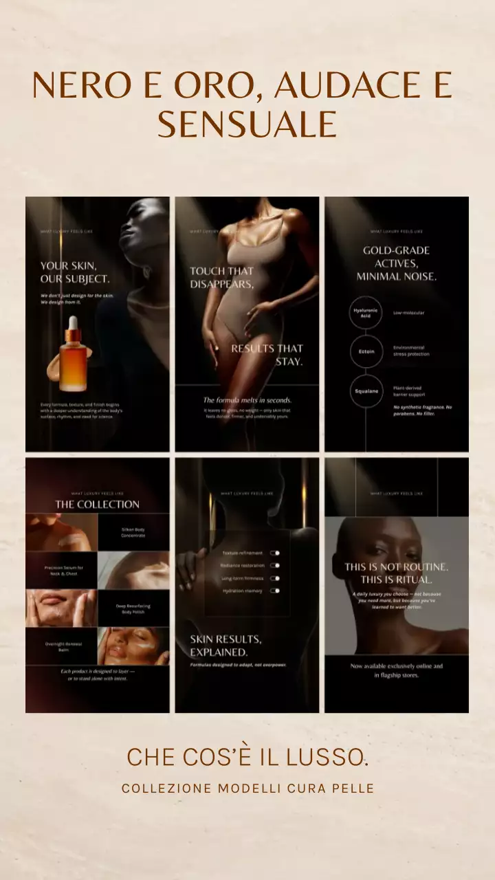 Post sulla storia di Instagram della promozione della cura della pelle di lusso nera